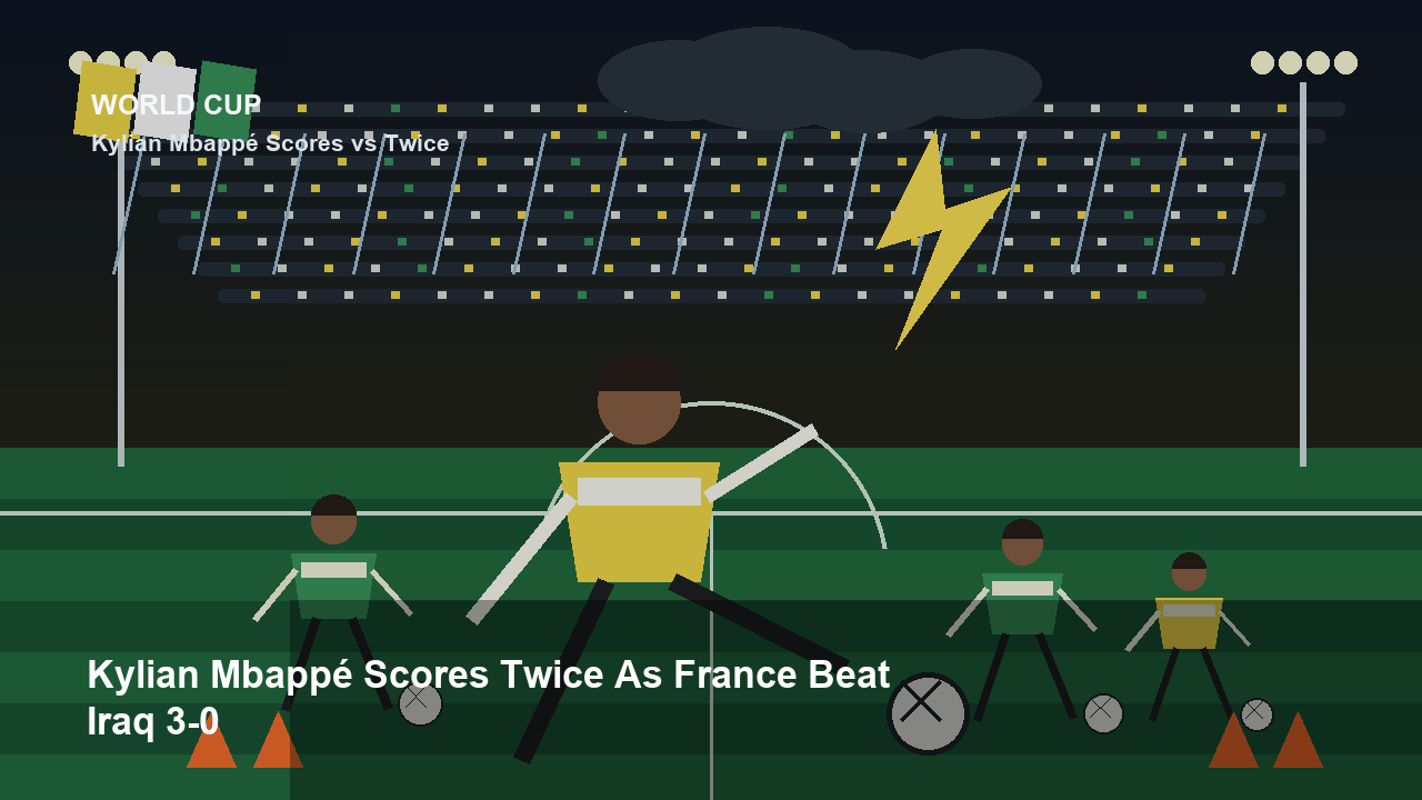 Kylian Mbappé Scores Twice As France Beat Iraq 3-0
