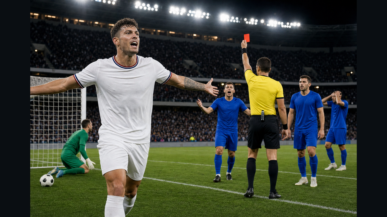 USA’s Balogun shown red card after goal against Bosnia