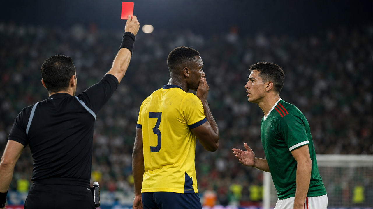 Ecuador’s Hincapié becomes second player sent off for covering his mouth at FIFA World